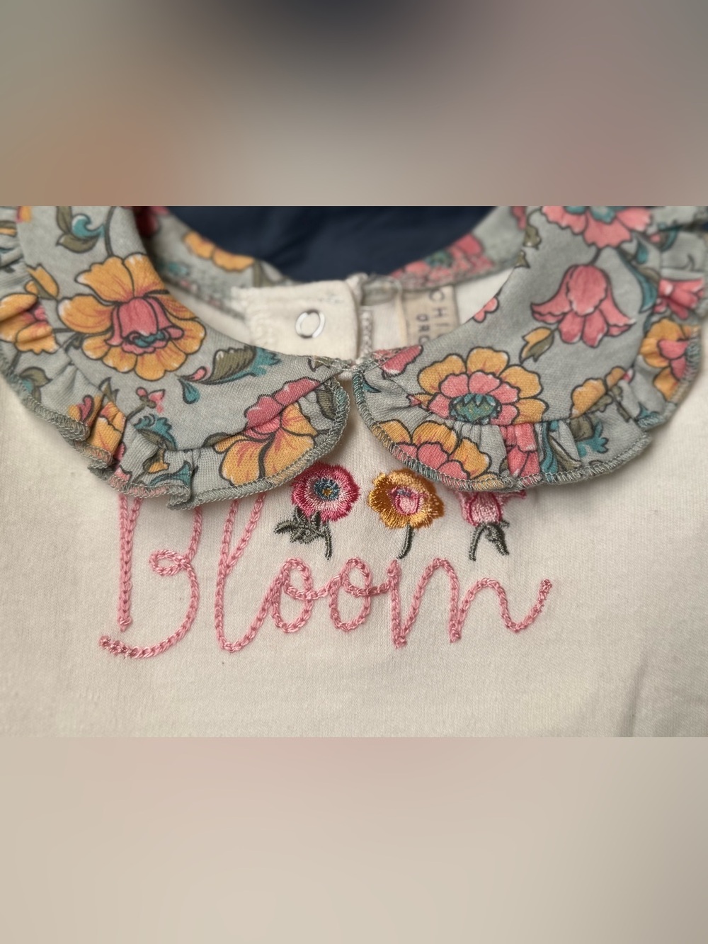 +NWT Chickpea Organic Baby Girl Retro Floral 2-Pack Bodysuit Bundle Set 6-9M - Picture 7 of 9